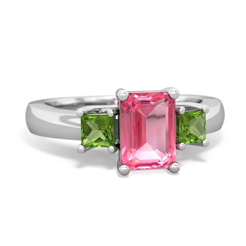 pink sapphire-peridot timeless ring