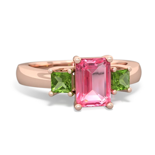 pink sapphire-peridot timeless ring