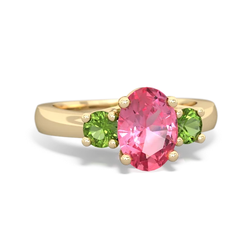 pink sapphire-peridot timeless ring