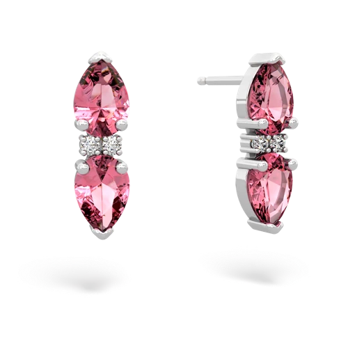 pink sapphire-pink sapphire bowtie earrings