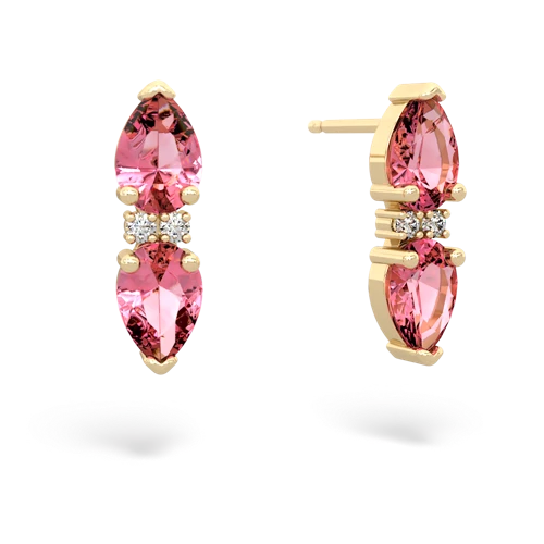 pink sapphire-pink sapphire bowtie earrings