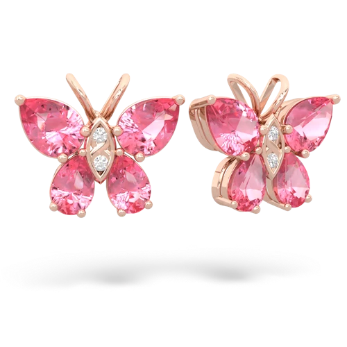 pink sapphire-pink sapphire butterfly earrings