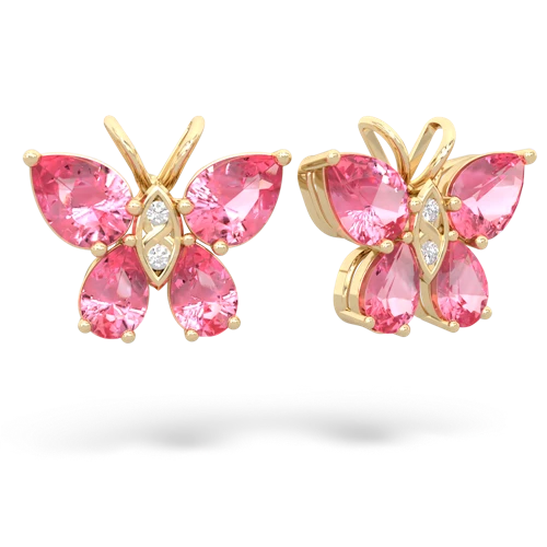 pink sapphire-pink sapphire butterfly earrings
