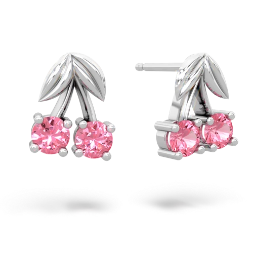 pink sapphire-pink sapphire cherries earrings