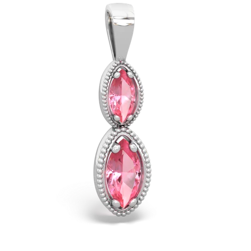 pink sapphire-pink sapphire antique milgrain pendant