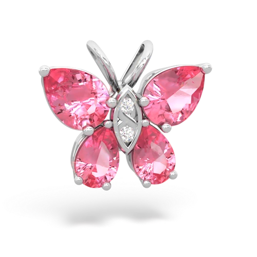 pink sapphire-pink sapphire butterfly pendant