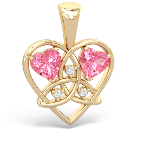 pink sapphire-pink sapphire celtic heart pendant