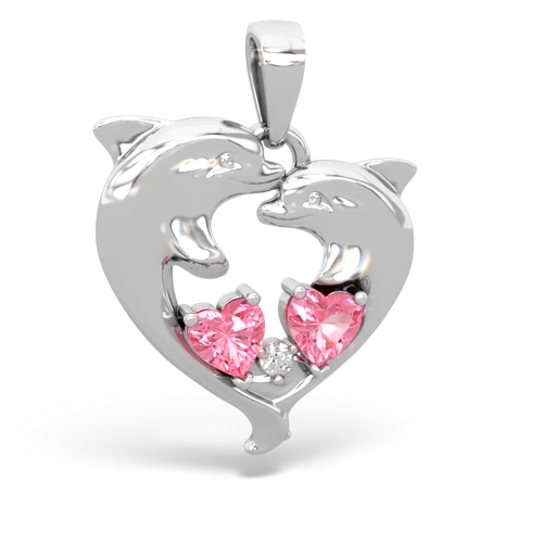 pink sapphire-pink sapphire dolphins pendant