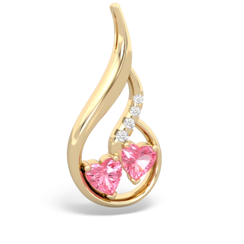 pink sapphire-pink sapphire keepsake swirl pendant
