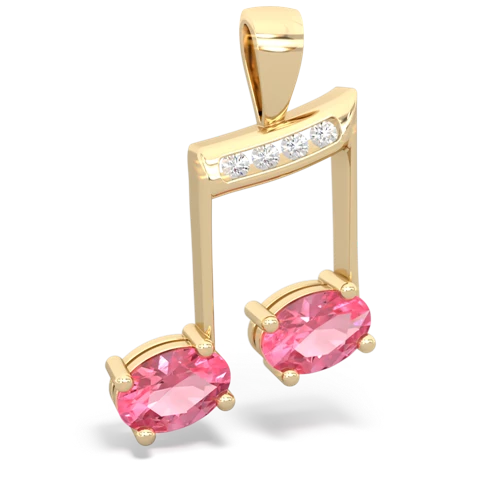 pink sapphire-pink sapphire music notes pendant