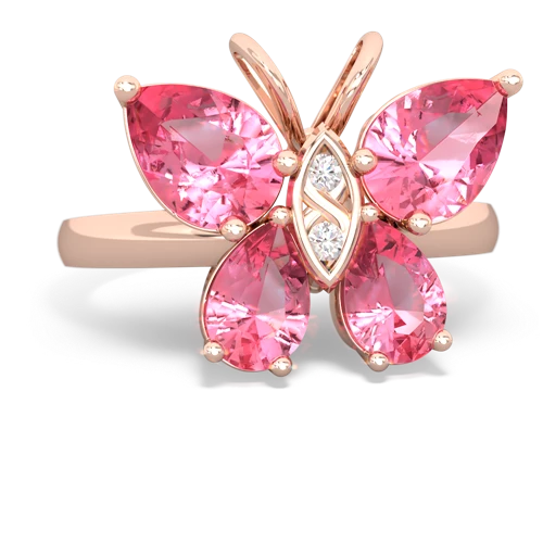 pink sapphire-pink sapphire butterfly ring