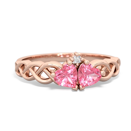 pink sapphire-pink sapphire celtic braid ring