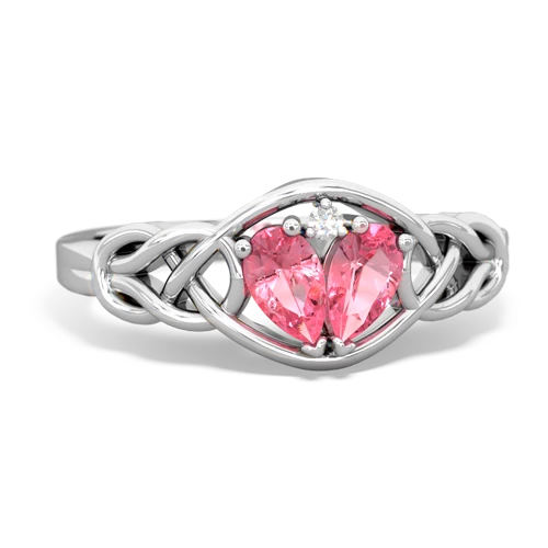 pink sapphire-pink sapphire celtic knot ring