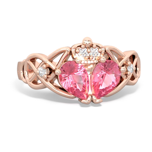 pink sapphire-pink sapphire claddagh ring