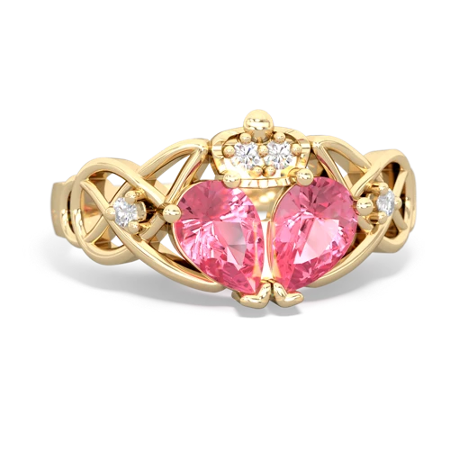 pink sapphire-pink sapphire claddagh ring