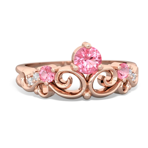 Lab Pink Sapphire Lab Created Pink Sapphire with Lab Created Pink Sapphire and Lab Created Alexandrite Crown Keepsake ring Ring
