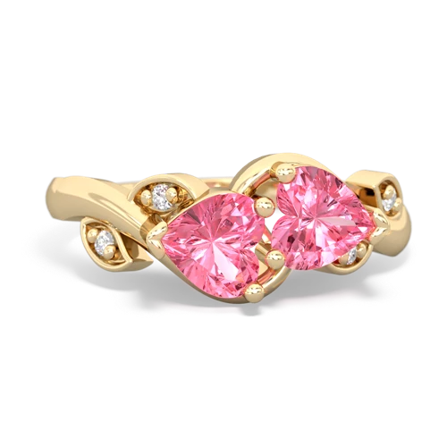 pink sapphire-pink sapphire floral keepsake ring