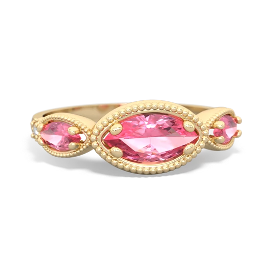 pink sapphire-pink sapphire milgrain marquise ring