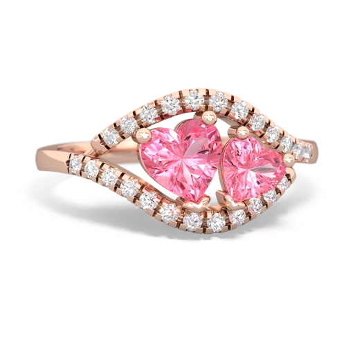 pink sapphire-pink sapphire mother child ring