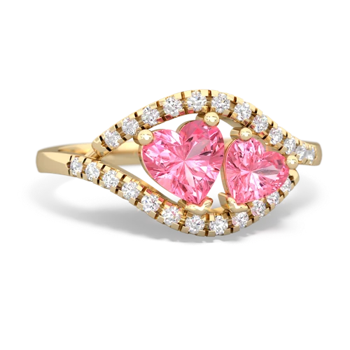 pink sapphire-pink sapphire mother child ring