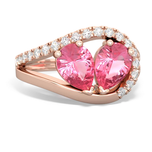 pink sapphire-pink sapphire pave heart ring