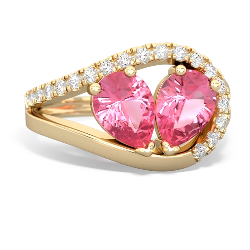 pink sapphire-pink sapphire pave heart ring