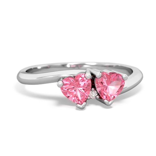 pink sapphire-pink sapphire sweethearts promise ring