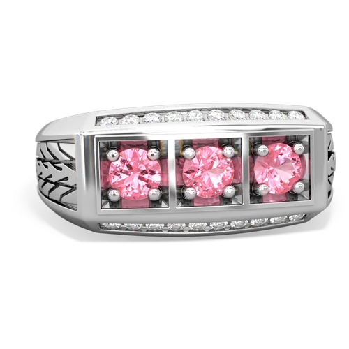tourmaline-pink sapphire three stone ring