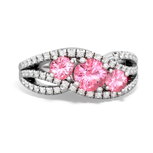 pink sapphire-pink sapphire three stone pave ring