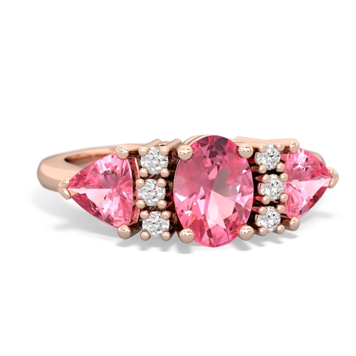 pink sapphire-blue topaz timeless ring