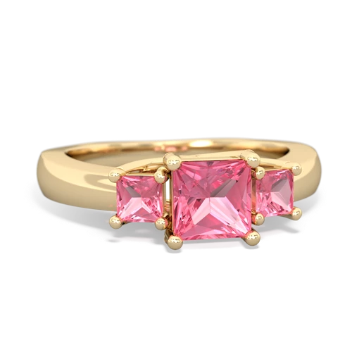 pink sapphire-blue topaz timeless ring