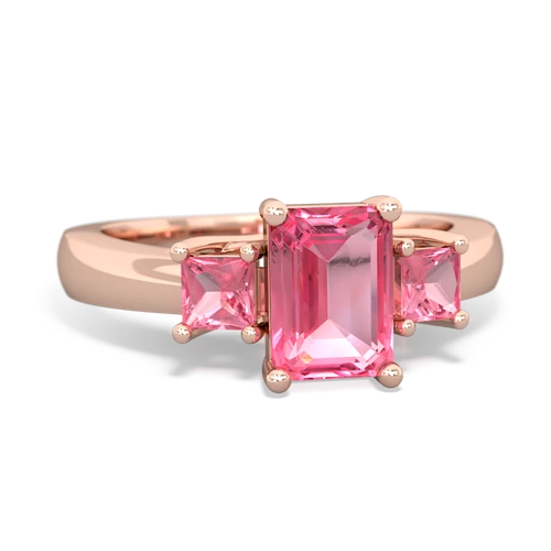 pink sapphire-emerald timeless ring