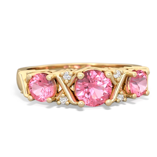 Lab Pink Sapphire Lab Created Pink Sapphire with Lab Created Pink Sapphire and Genuine Citrine Hugs and Kisses ring Ring