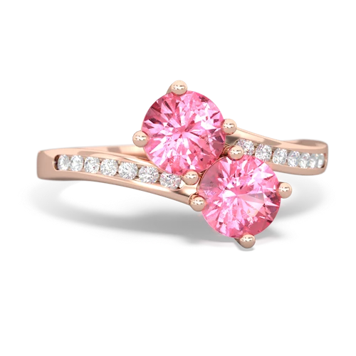 pink sapphire-pink sapphire two stone channel ring
