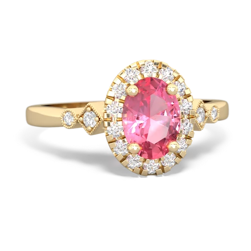 Lab Pink Sapphire Antique-style Halo Lab Created Pink Sapphire ring Ring