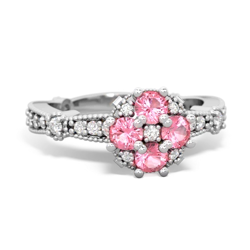 pink sapphire art deco engagement ring