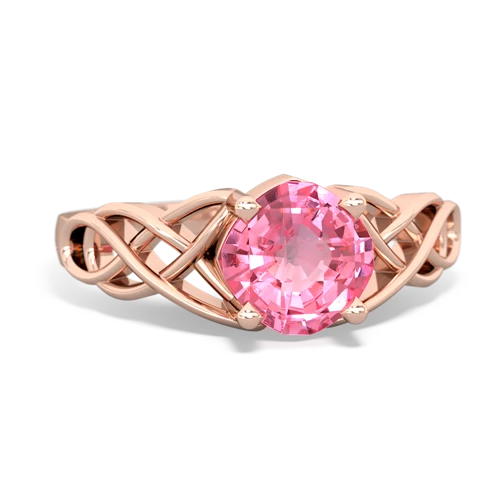 pink sapphire celtic ring