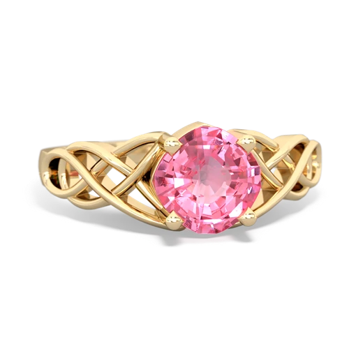 pink sapphire celtic ring