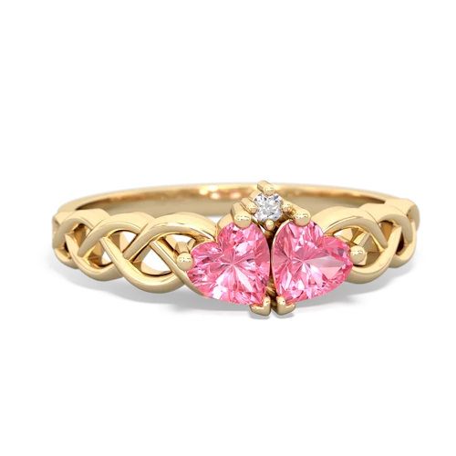 Lab Pink Sapphire Heart to Heart Braid Lab Created Pink Sapphire ring Ring