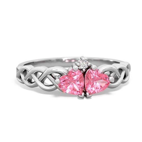 pink sapphire celtic braid ring