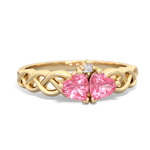 pink sapphire celtic braid ring