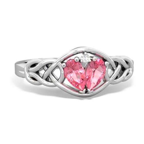 Lab Pink Sapphire Celtic Love Knot Lab Created Pink Sapphire ring Ring