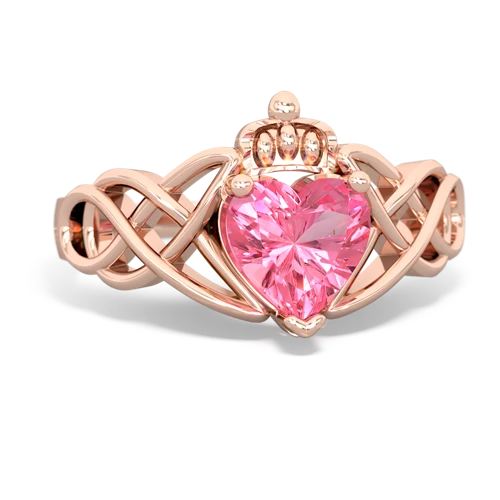 pink sapphire claddagh ring