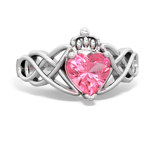 pink sapphire claddagh ring