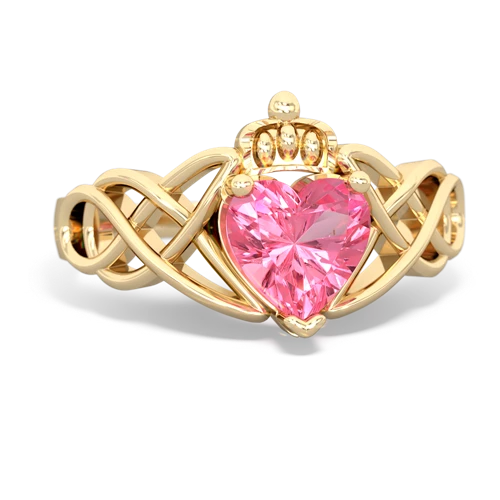 pink sapphire claddagh ring