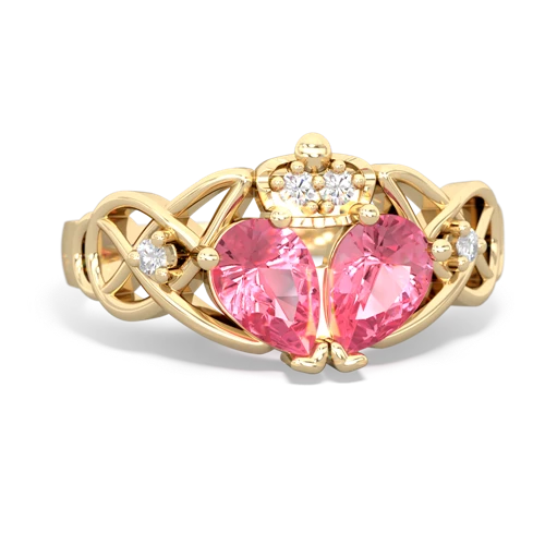 pink sapphire claddagh ring