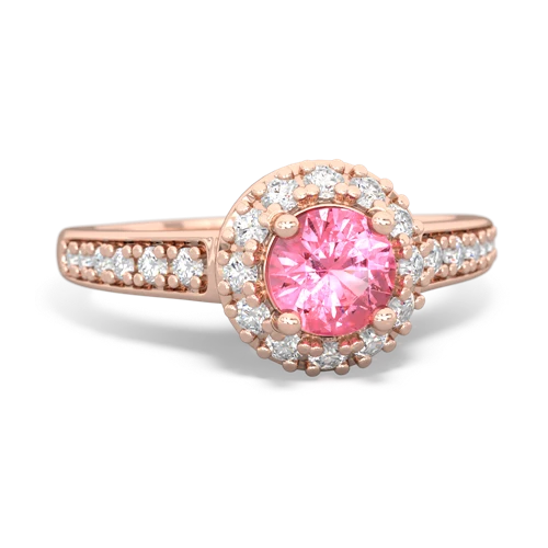pink sapphire classic halo ring
