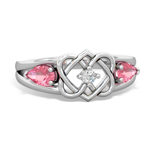 Lab Pink Sapphire Hearts Intertwined Lab Created Pink Sapphire ring Ring