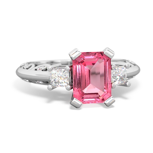 Lab Pink Sapphire Art Deco Lab Created Pink Sapphire ring Ring