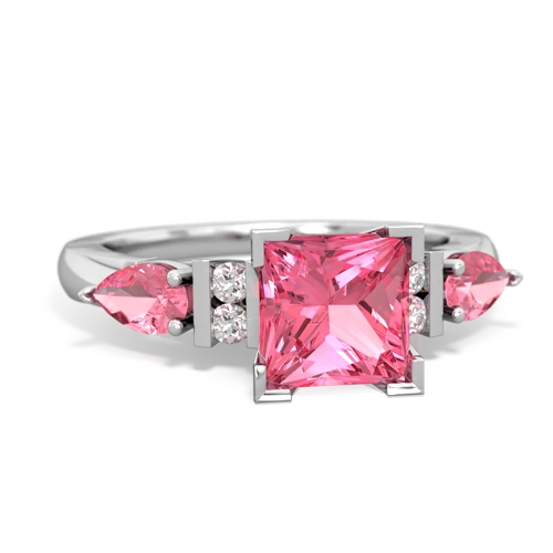 Lab Pink Sapphire Lab Created Pink Sapphire with  and  Engagement ring Ring